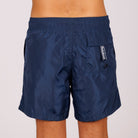 Navy blue swim shorts back view with back pocket