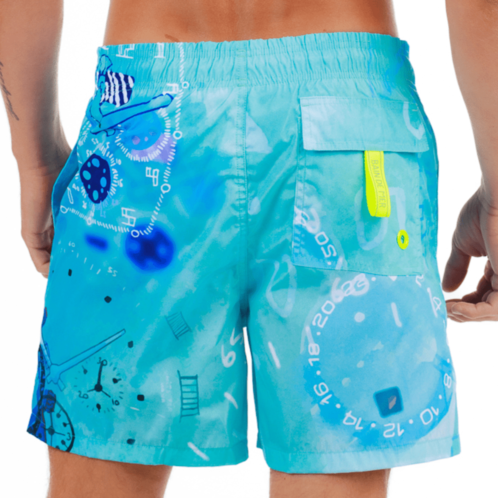 SALIN SKY BLUE | Mens Swimwear THE WATCH ALLOVER PRINT - Bain de Mer